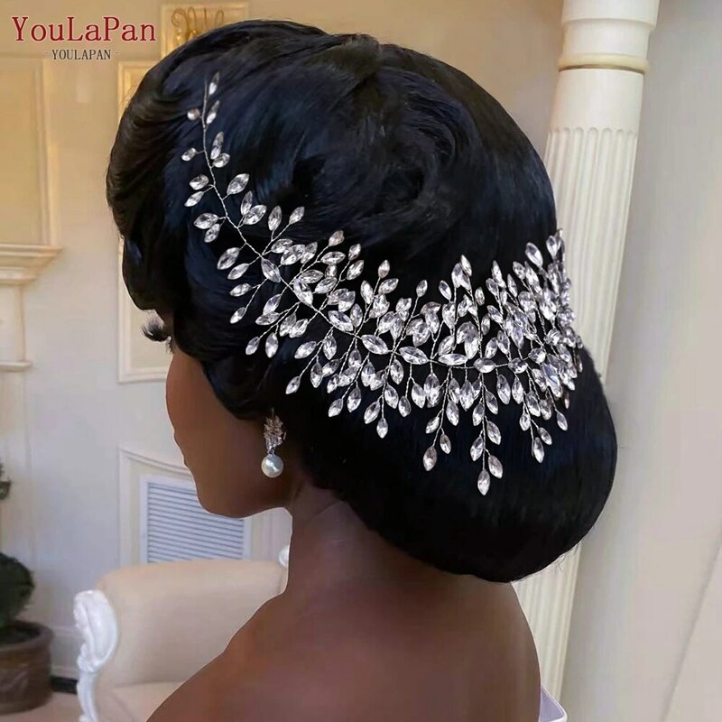 YouLaPan Handmade Crystal Rhinestones Silver Golden Wedding Headband Headpiece Jewelled Headband Wedding Hair Jewelry HP237