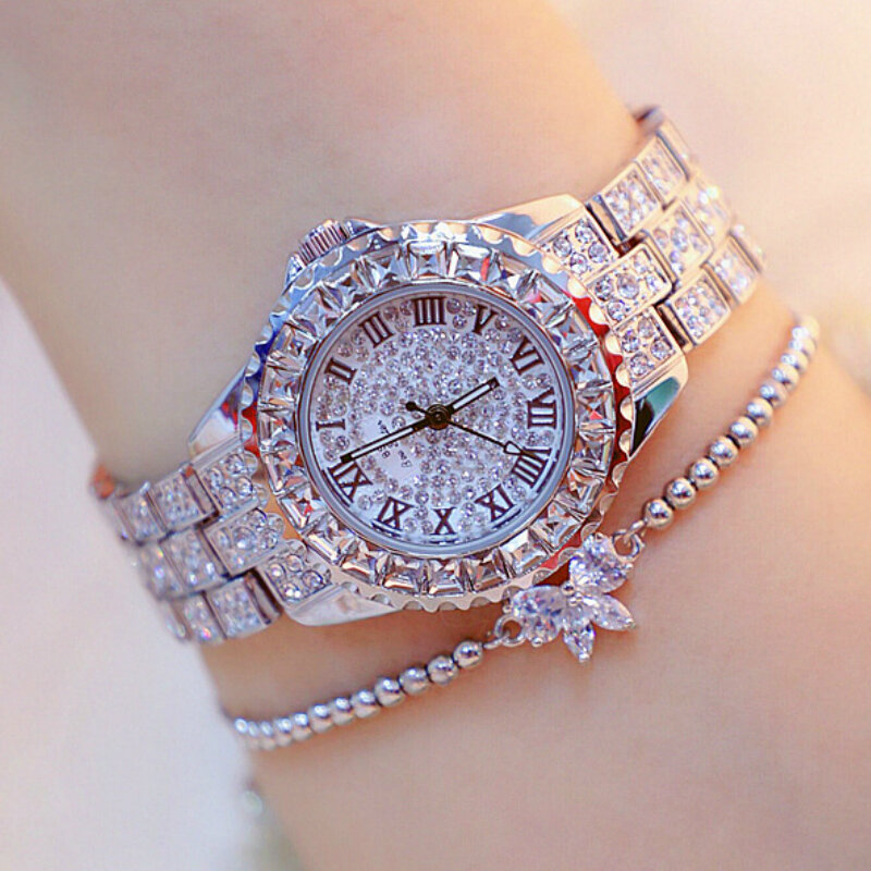 BS bee sister Women Watch Luxury Crystal Wrist Watch Women Fashion Ladies diamond Gold Watch Reloj Mujer Gifts For Women Saati