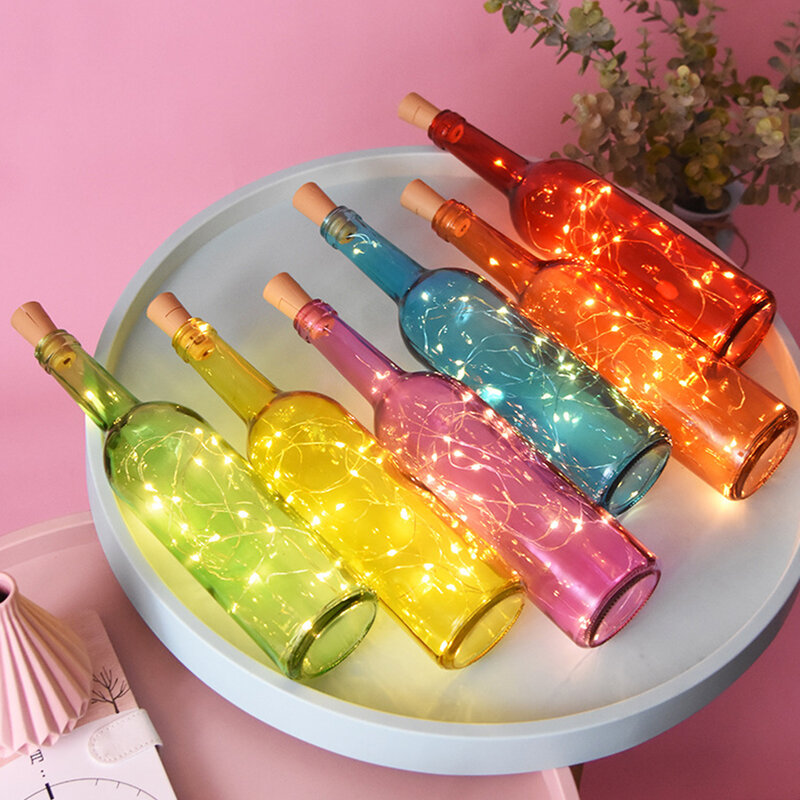 20 Pcs Wine Bottle Lights With Cork LED String Light Copper Wire Fairy Garland Lights Christmas Holiday Party Wedding Decoration