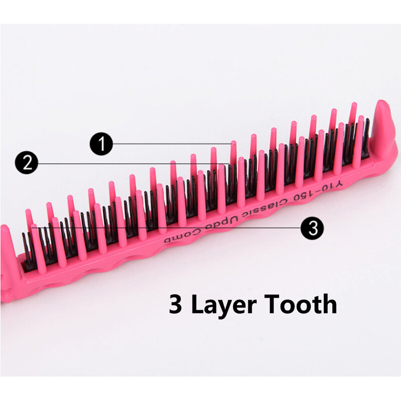 1PC Portable Hair Comb Hair Brush 3-Row Teeth Teasing Comb Detangling Brush Rat Tail Comb Coming Hairdressing Combs