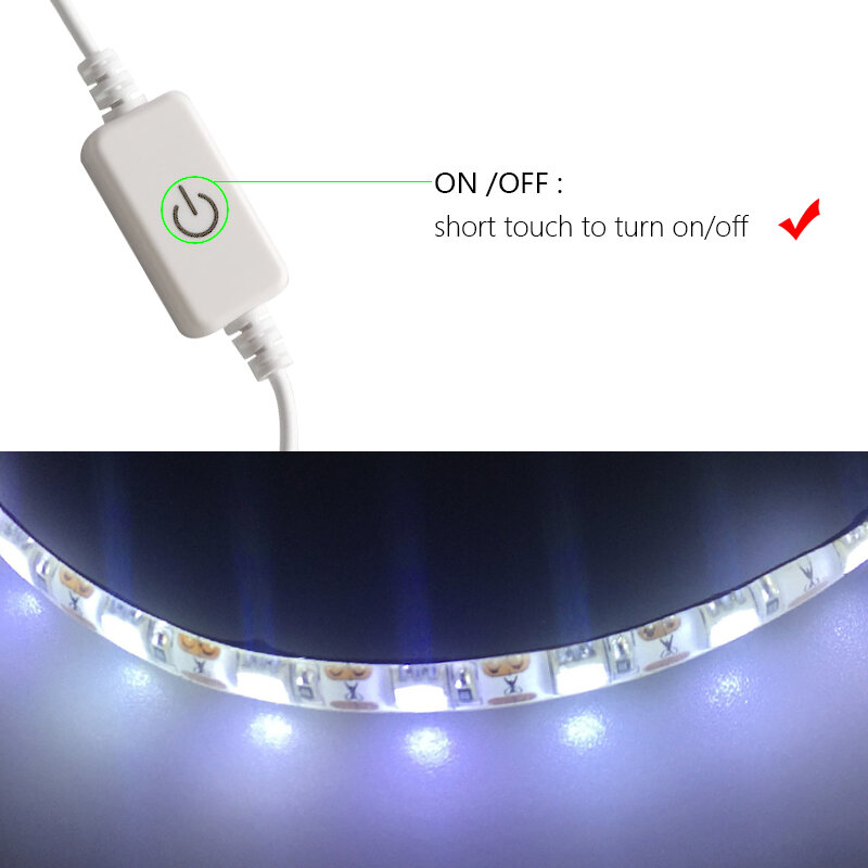 Tira de luz LED para máquina de coser, luz de costura Flexible, atenuación alimentada por USB, luces LED para trabajo de máquina Industrial