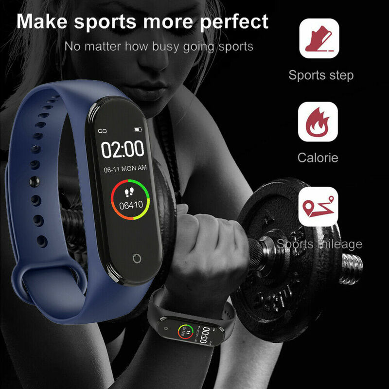 Reloj electrónico M4 para hombre y mujer, pulsera con podómetro, antipérdida, conexión al teléfono, moda informal, pantalla de fecha, Bluetooth
