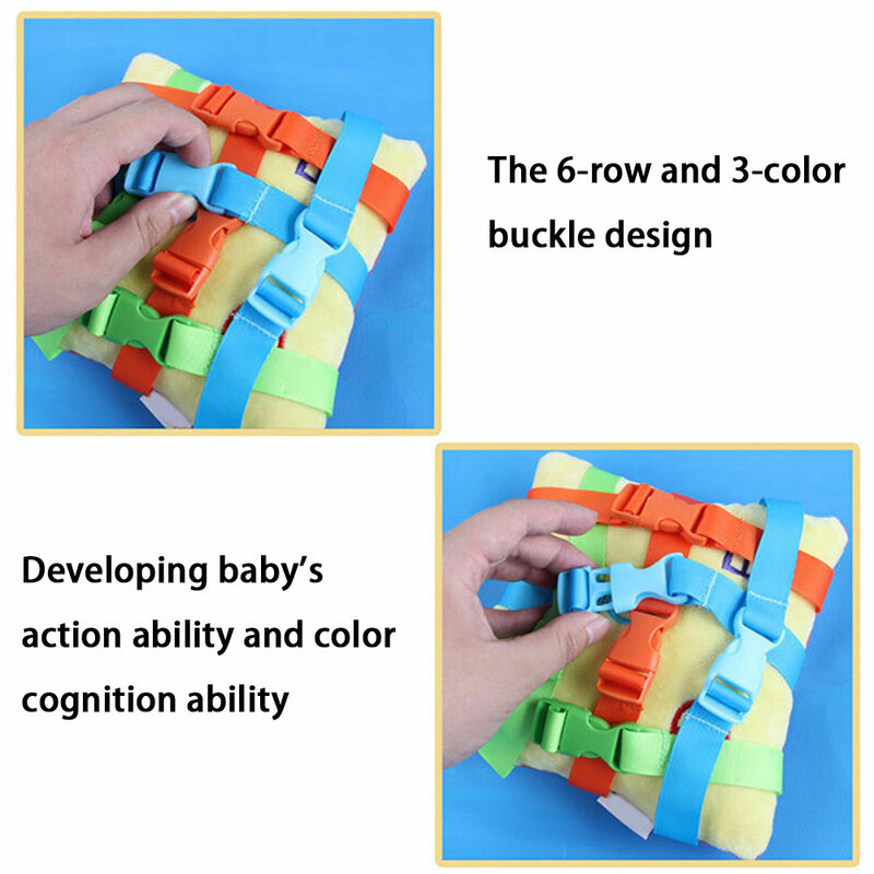 Almohada de broche de educación temprana para niños Buster Square con patrón Simple de juguete para niños juguete de aprendizaje de educación temprana
