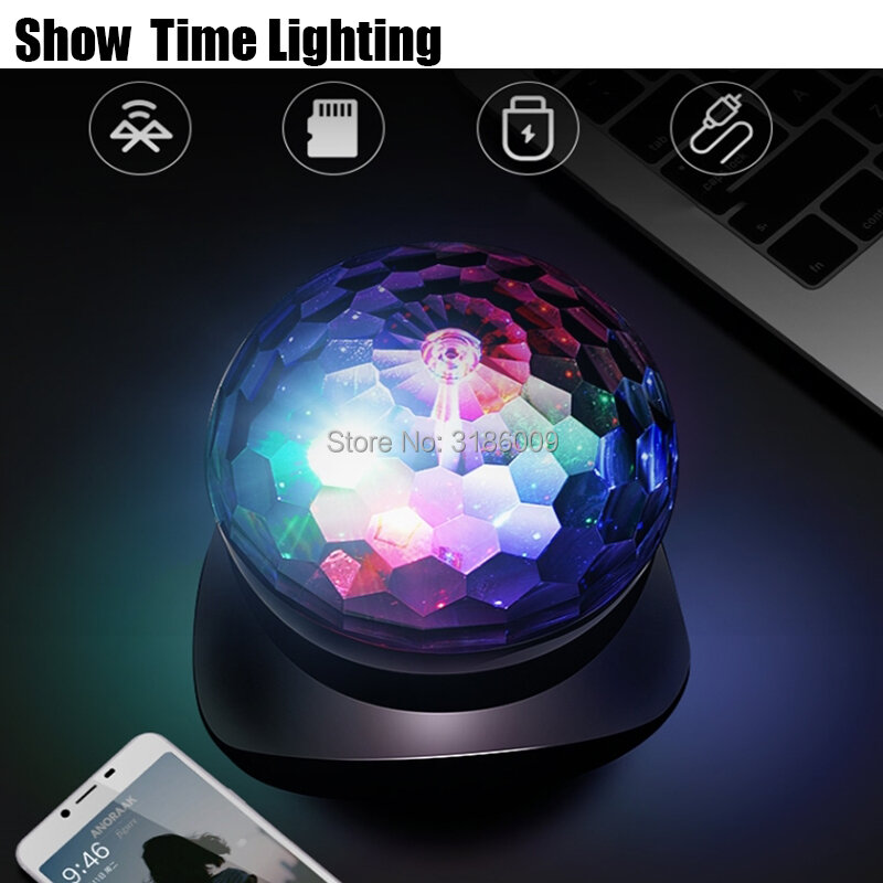 Easy Carry Disco LED Crystal Ball With Bluetooth Speaker Chargeable Battery Good Use For Dance Party Dj KTV Home Funny Birthday