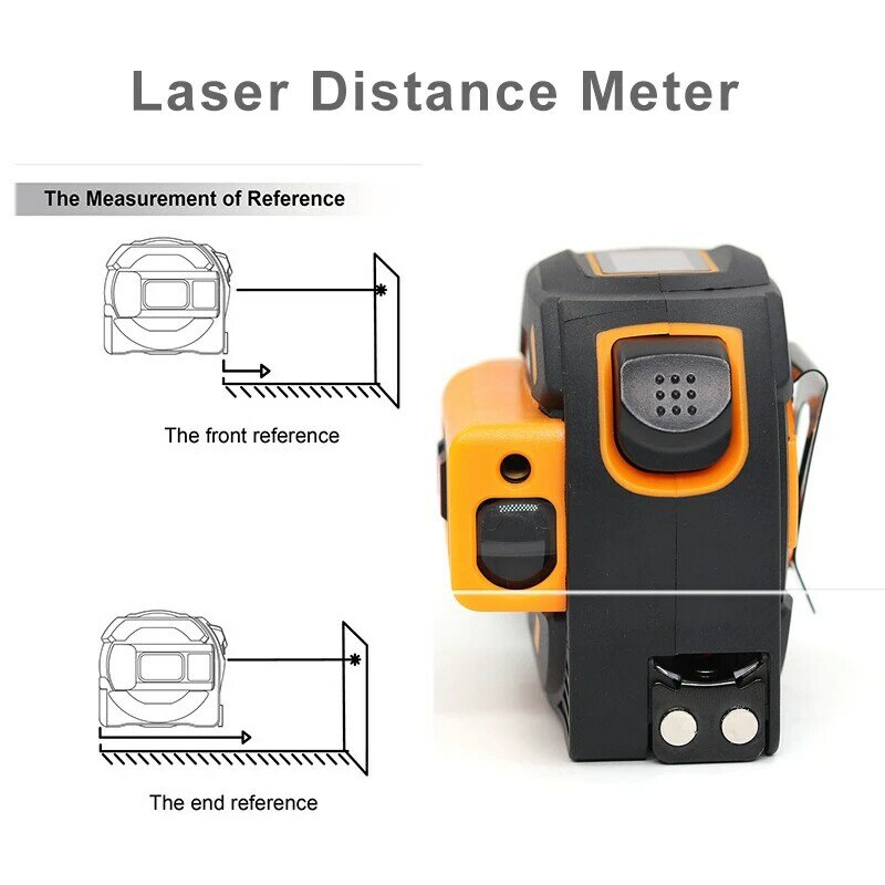 40/60 metri distanziometro Laser 5 metri Tapeline in metallo schermo LED doppia funzione (1 pz)