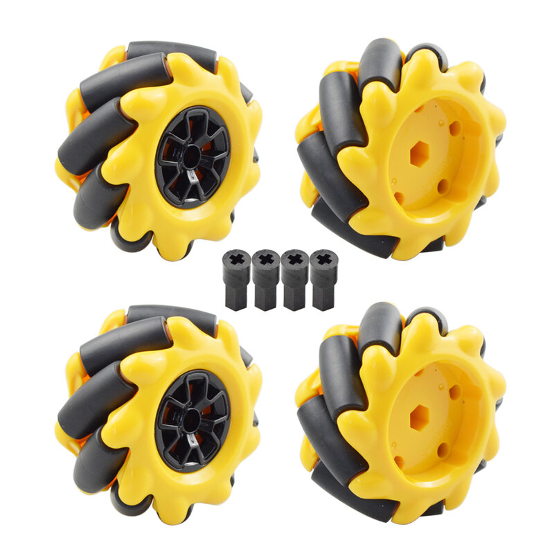60mm Mecanum Wheel Omni-directional Tire with 4pcs Legos Motor Connector for Arduino Raspberry Pi DIY RC Toy Parts