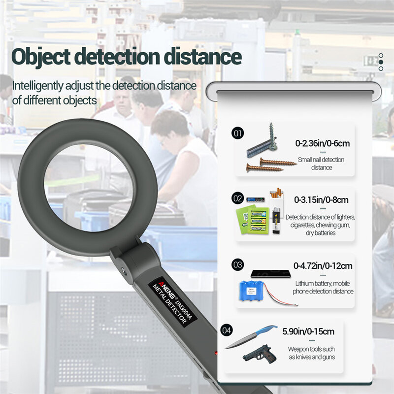 Detector de metais portátil handheld verificador de segurança industrial super scanner ferramenta buzzer finder alta sensibilidade ferramenta pesquisa humana