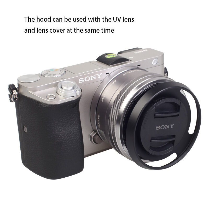 BIZOE 40.5Mm Lens Hood SONY 16-50 NEX5C3N5T 5R Micro Đơn A6000A6300A6400A6500A6600 Camera A7M3M2R2S2A9 Đen