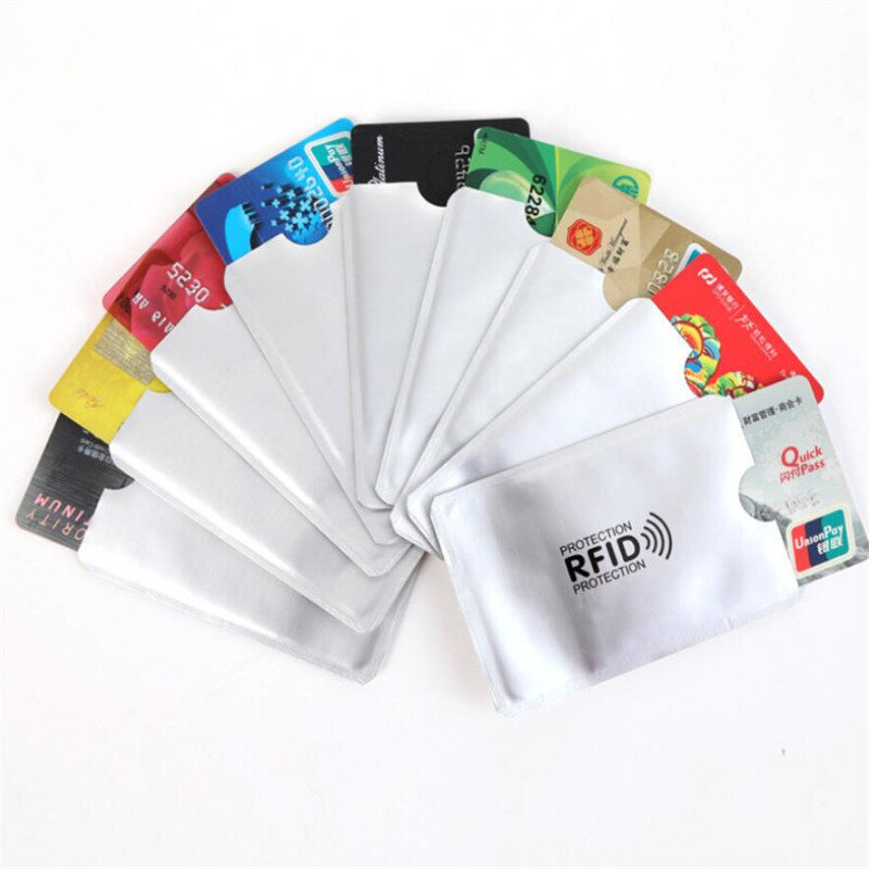 Suporte de cartão anti rfid, 5 a 20 peças, leitor de identificação e banco, capa de proteção, metal, caixa de cartão de crédito, alumínio