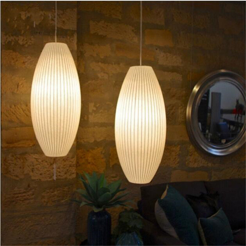 Lámpara colgante de tela de seda, luces de diseño para sala de estar, dormitorio, Bar y restaurante, accesorios de iluminación