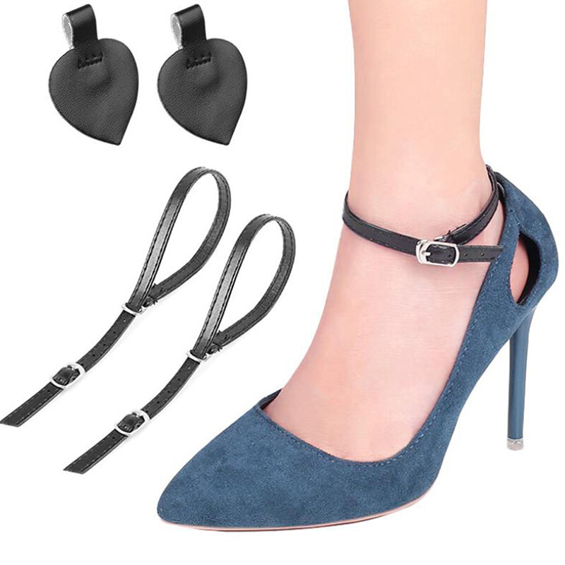 Cordones de zapatos de tacón alto para mujer, cinturón de zapatos ajustable, sujeción de tobillo, cordón antideslizante suelto, banda de correas de corbata, 1 par