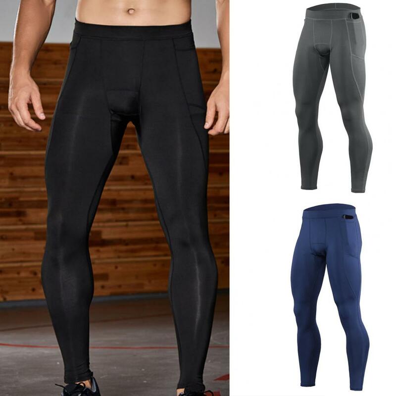 Men  Stylish Skinny Quick Drying Training Trousers Bottoms Compression Pants Skinny   Male Clothing
