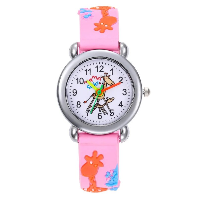 Reloj con dibujos de jirafa para niños, niñas, estudiantes, relojes de pulsera de cuarzo para niños, relojes para bebés, regalo de Año Nuevo para niños, 2020
