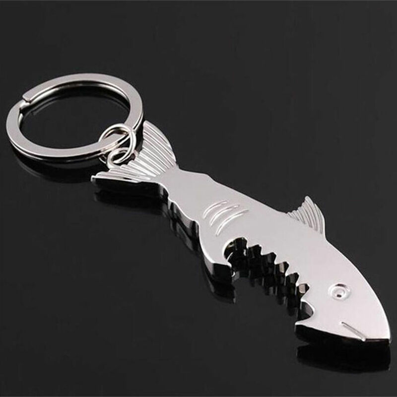 New Shark Bottle Opener Keychain shaped Zinc Alloy Beer Bottle Opener Women Men Key Ring Unique Creative Gift