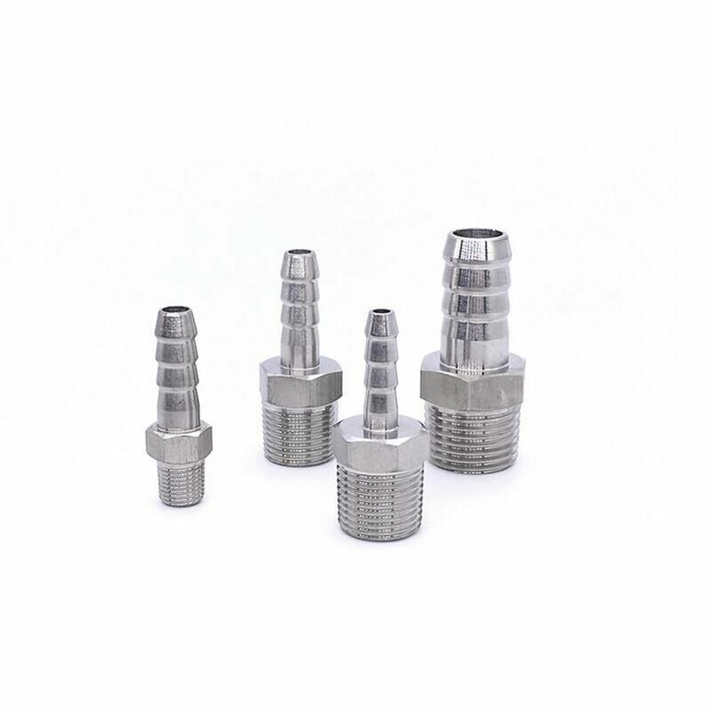 1/8'' - 2'' NPT Male Thread x Barb Hose Tail 304 Stainless Steel Water Pipe Fitting Reducer Pagoda Joint Coupling Connector