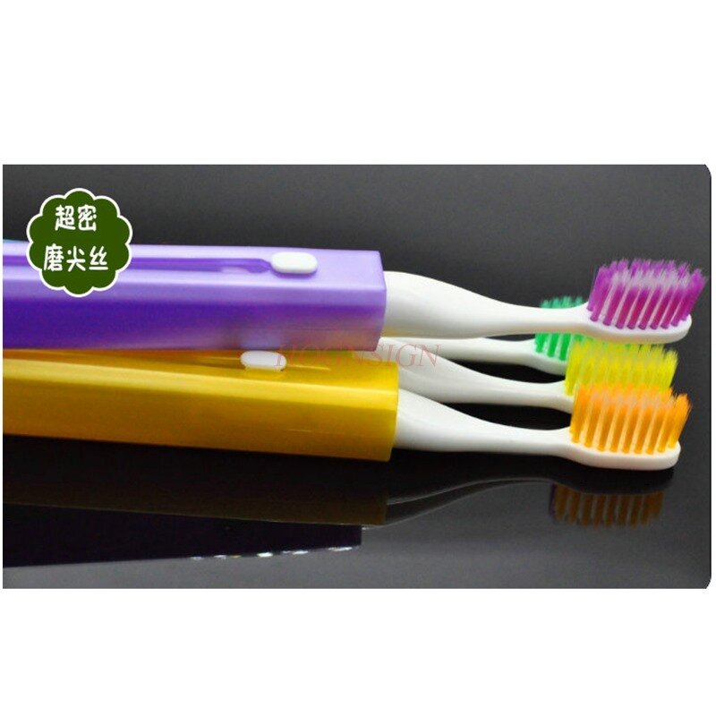 Brosse à dents de voyage Portable, brosse à dents à cheveux doux et fins pour hommes et femmes, brosse à dents rétractable pliable