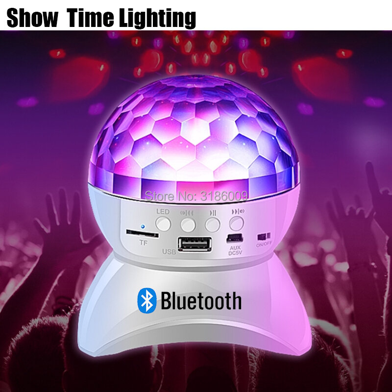 Disco fácil de llevar bola de cristal LED con Altavoz Bluetooth batería recargable buen uso para fiesta de baile Dj KTV hogar divertido cumpleaños