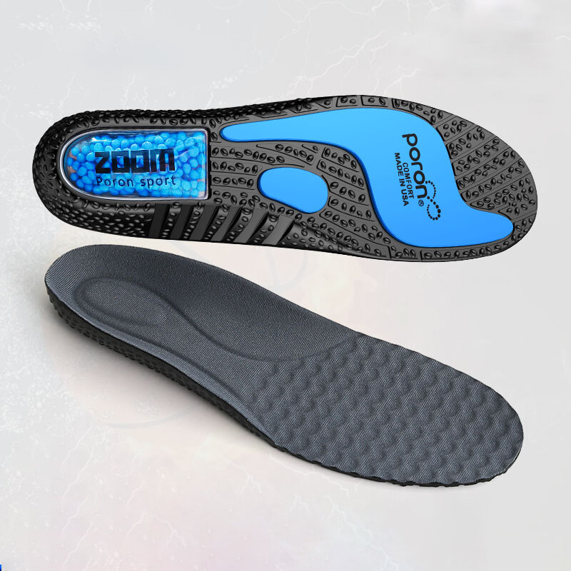 Upgrade esportes absorção de choque palmilha espuma de memória do plutônio respirável arco apoio ortopédico sapatos almofada solas das mulheres dos homens