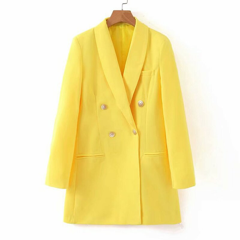 Chaqueta Vintage a cuadros con cuello vuelto de rejilla para mujer chaqueta de otoño elegante bolsillo chaqueta femenina ropa de abrigo 9,3
