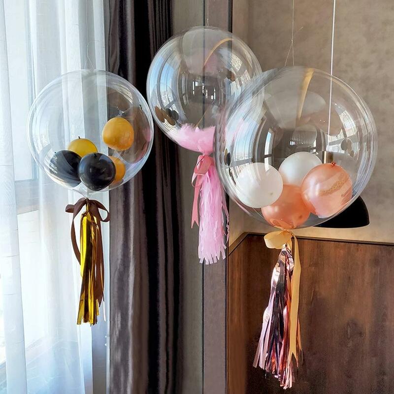 Bulles lumineuses transparentes Bobo, 5 pièces, 10/18/20/24/36 pouces, Ballons à hélium pour décoration de fête d'anniversaire de mariage, réception-cadeau pour bébé