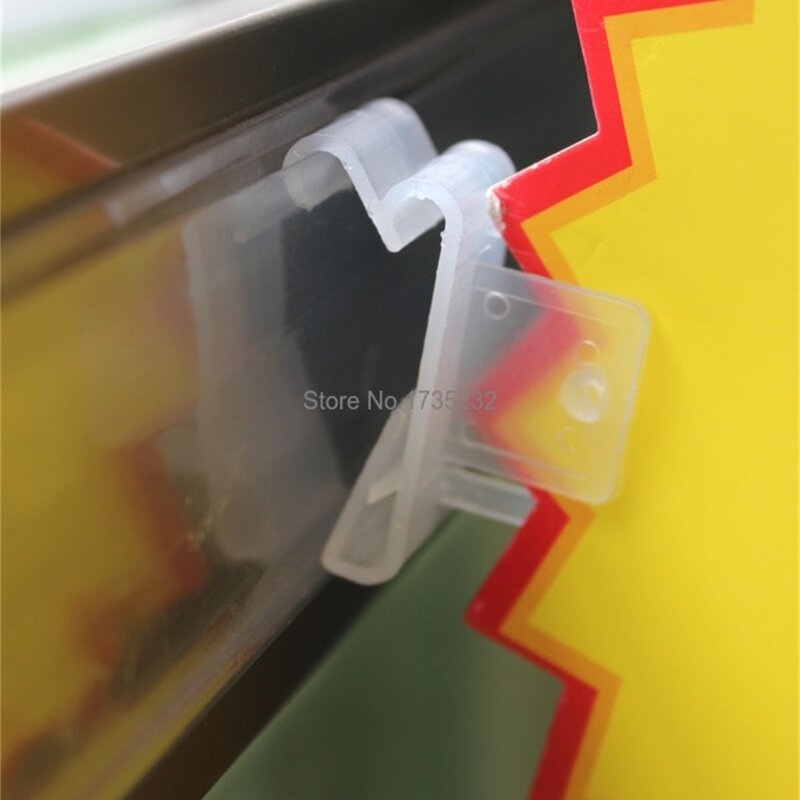Plastic Sign Holder Clip Price Tag Display Clamp Shelves Rack Pop Clips Store Supermarket Aisle Entry Data Strip Label Holder