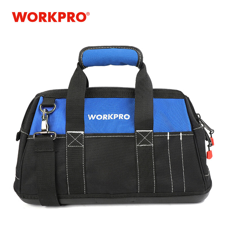 WORKPRO-bolsas de herramientas impermeables para hombre, bolsa cruzada de viaje, almacenamiento de herramientas con Base impermeable, envío gratis