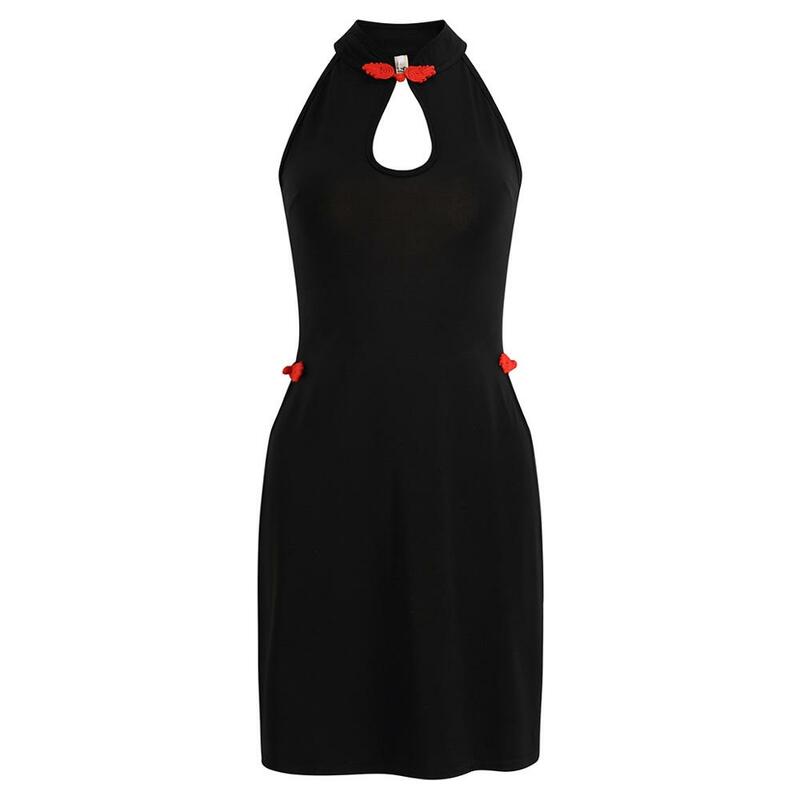 Sexy dress with large back straps holloway low chest high slit skirt