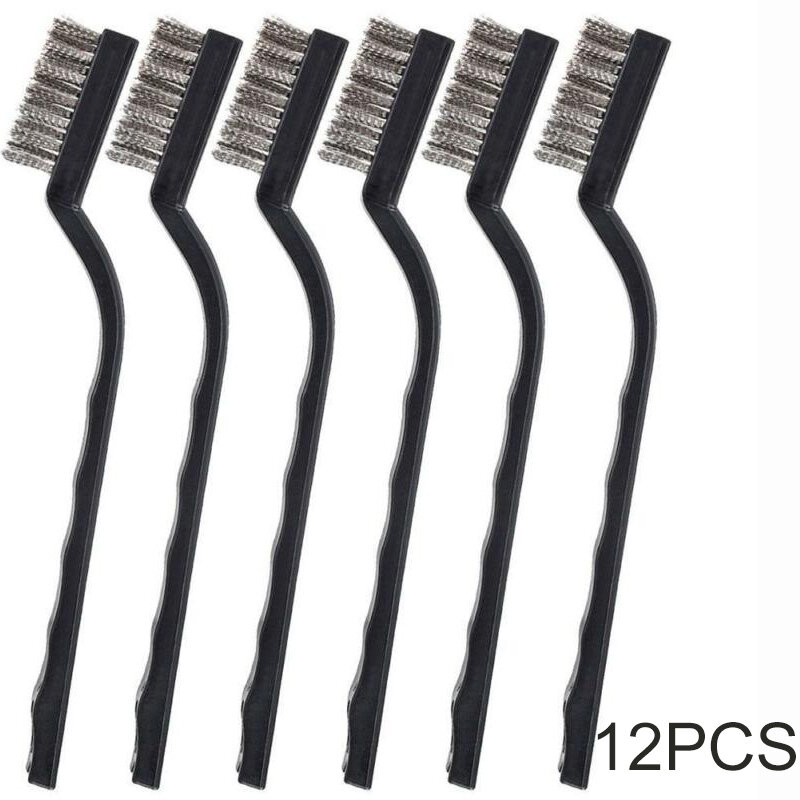 12PCS 7 pollici Mini acciaio ottone spazzola per rimuovere la ruggine per dispositivi industriali spazzola per la pulizia della superficie/lucidatura interna