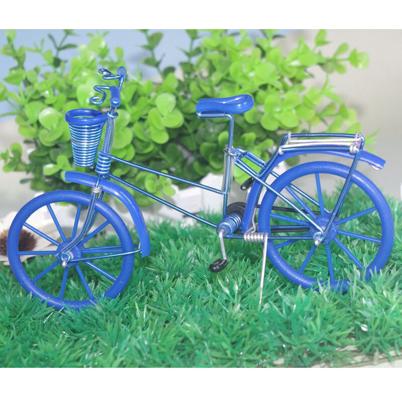 Ruota a colori manuale bicicletta metallo filo di alluminio modello di auto manuale bici creatività artigianato ornamenti giocattolo