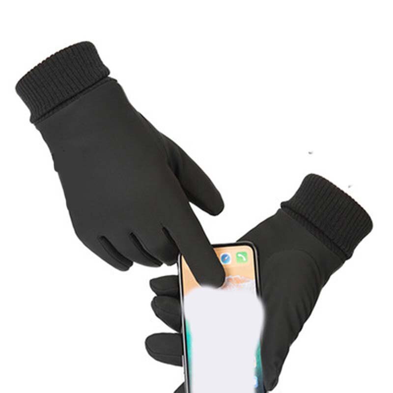 Men's and women's winter plus velvet thick windproof waterproof outdoor warm gloves