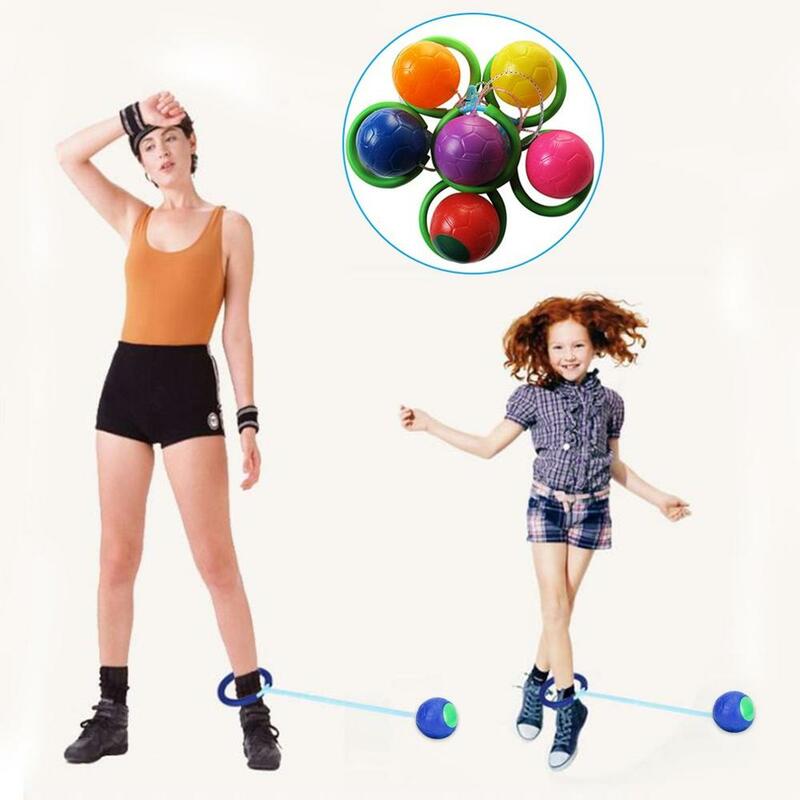 Bola colorida de corda de salto para crianças, divertido brinquedo esportivo ao ar livre para crianças, treinamento de salto, força de reação, anel de balanço