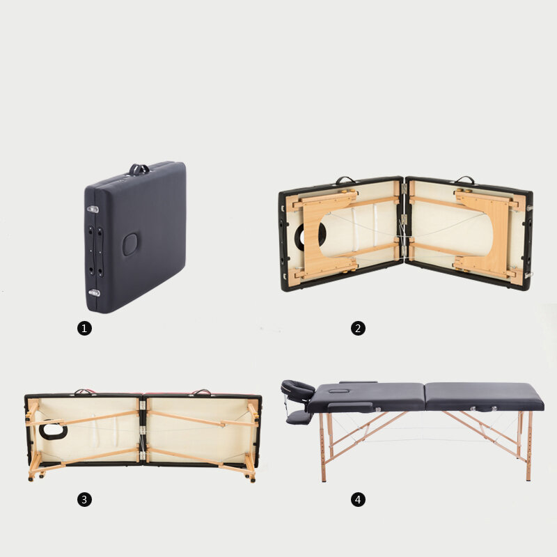 Dobramento da cama da beleza 180cm comprimento 60cm largura profissional portátil spa massagem mesas dobrável com saco salão de beleza móveis de madeira
