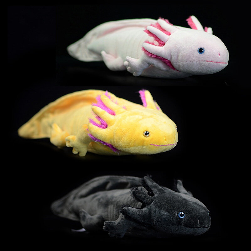 Axolotl-muñeco de peluche de simulación de vida Real para niños, Animal de dinosaurio, Ambystoma, mexianum, regalo