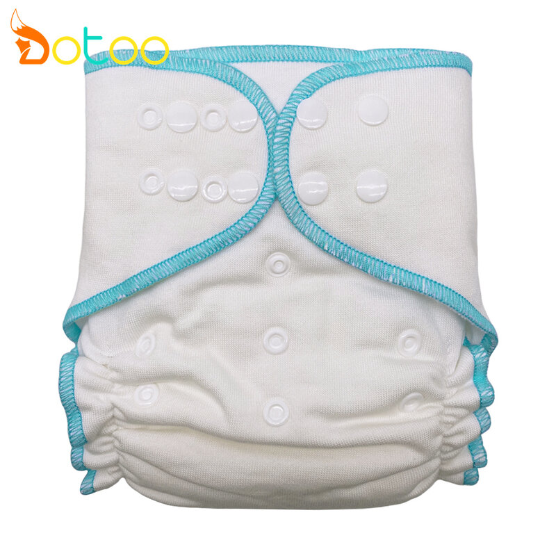 Dotoo-pañal de tela AI2 de algodón de bambú, 1 unidad, broches de doble fila, lavable, suave y cómodo, para bebé de 3-15KG