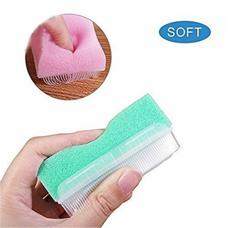 Escova infantil de esponja q1qd para banho, 6 peças, para bebês e adultos, escova de limpeza