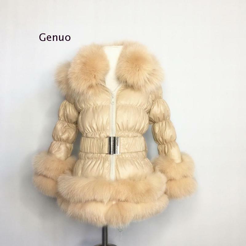 Manteau d'hiver en fausse fourrure de canard blanc, coupe-vent à capuche, populaire