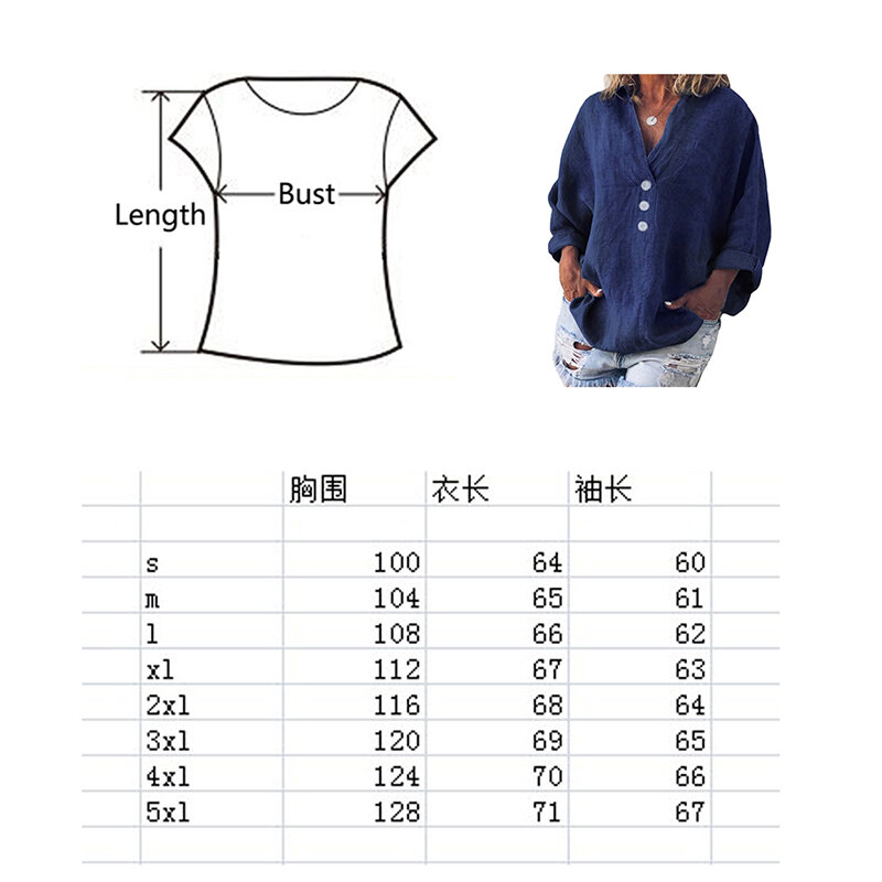 Jodimitty blusa solta de linho com bolso, feminina, casual, gola em v, manga comprida, torridity, plus size