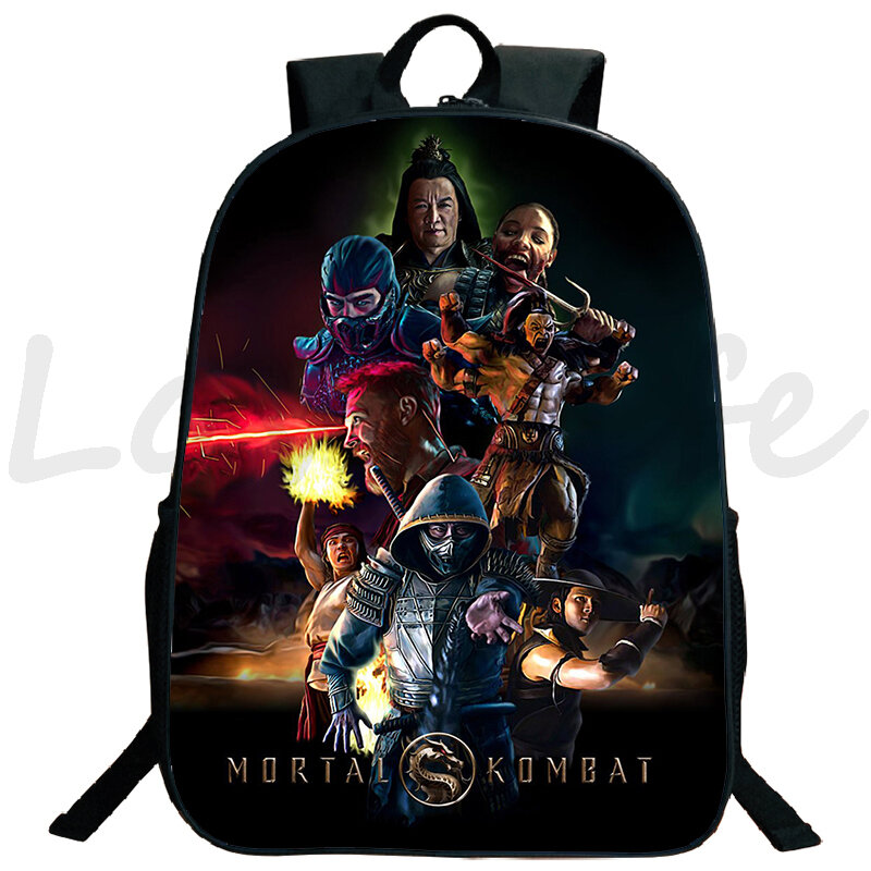 ชายหญิง Mortal Kombat กระเป๋าเป้สะพายหลังการ์ตูนกระเป๋าโรงเรียนวัยรุ่นกระเป๋าเป้สะพายหลังที่สวยงาม3d พิมพ์ Rucksack Mochila