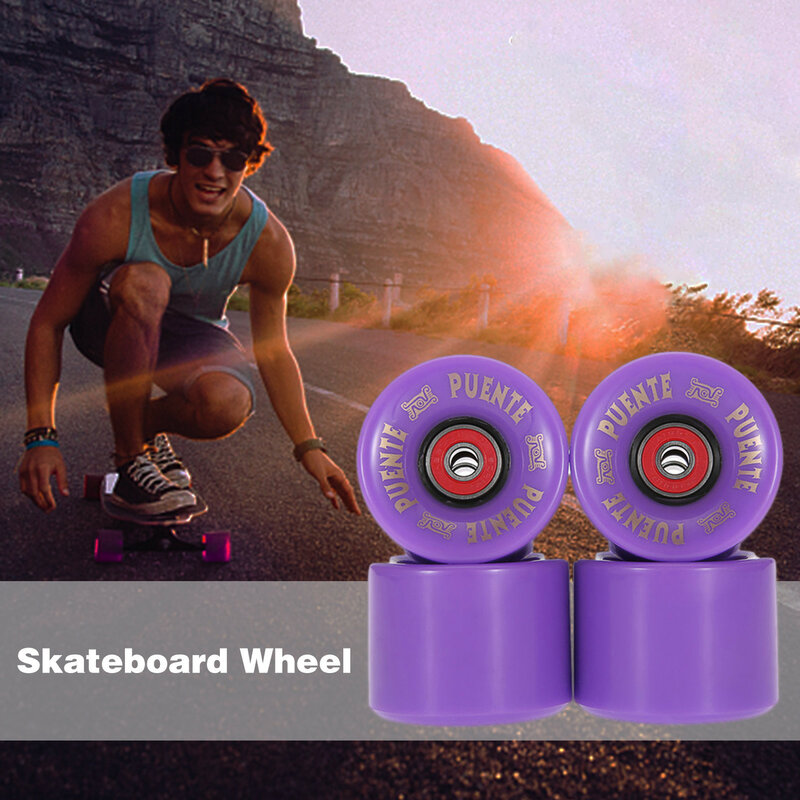 4Pcs/Set Skateboard Wheels 82A Non-slip PU Roller Skates Wheels Long Board Cruiser Wheels ABEC-9 Bearings Accessory