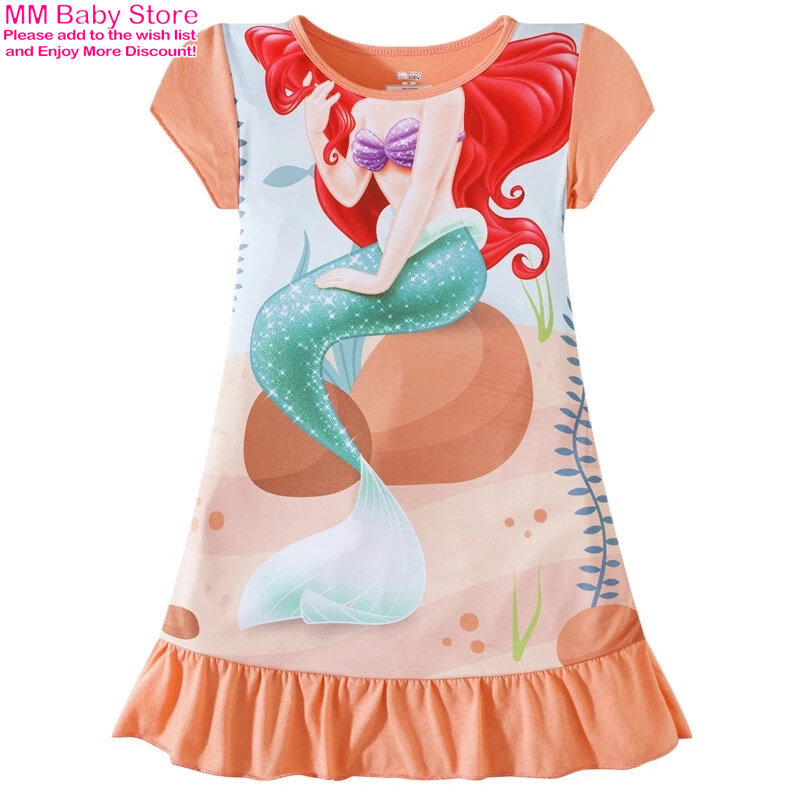 Mermaid ชุด Anna Elsa หญิง Nightdress เสื้อผ้าการ์ตูนชุดนอนเด็กเสื้อผ้าสั้นชุดนอนเด็กครอบครัวสวมใส่
