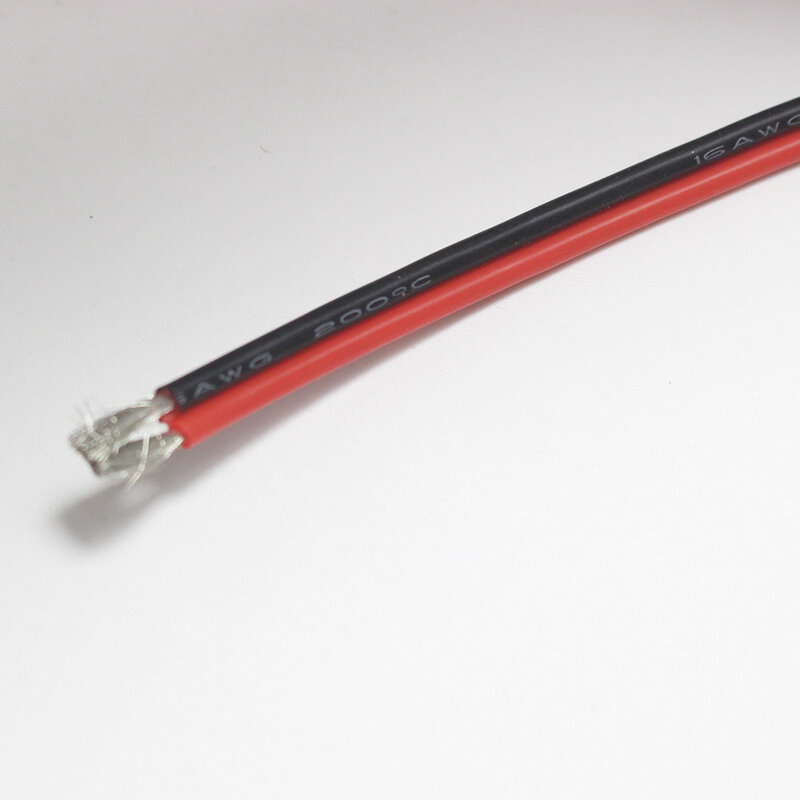 1 metro rojo + 1 metro negro Cable de silicona 13AWG 14AWG 15AWG 16AWG 18AWG 20AWG 22AWG 30AWG blando y resistente al calor de silicona de alambre de gel de sílice