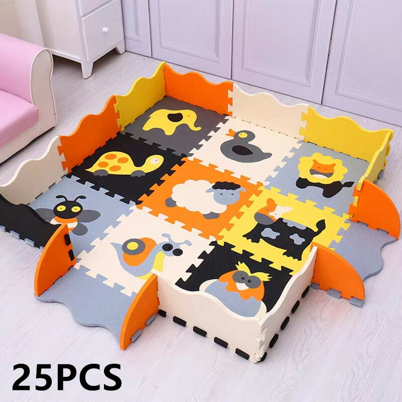 25 sztuk mata dla dzieci pianka EVA indeksowania dywan miękka mata podłogowa Puzzle mata do zabawy dla dzieci kryty podłoga rozwój Playmat z ogrodzenia
