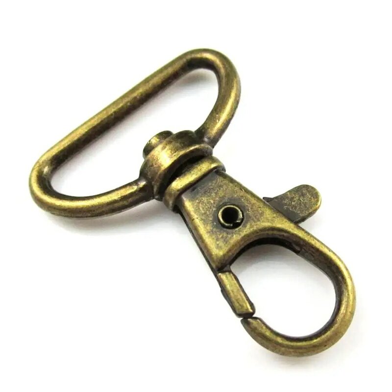 ZENTEII-Swivel Lobster Bronze Clasp Clips, Keychain Hook, Handbag Strap, Split Chaveiro para Cinto de Saco, 25mm, Chaveiros