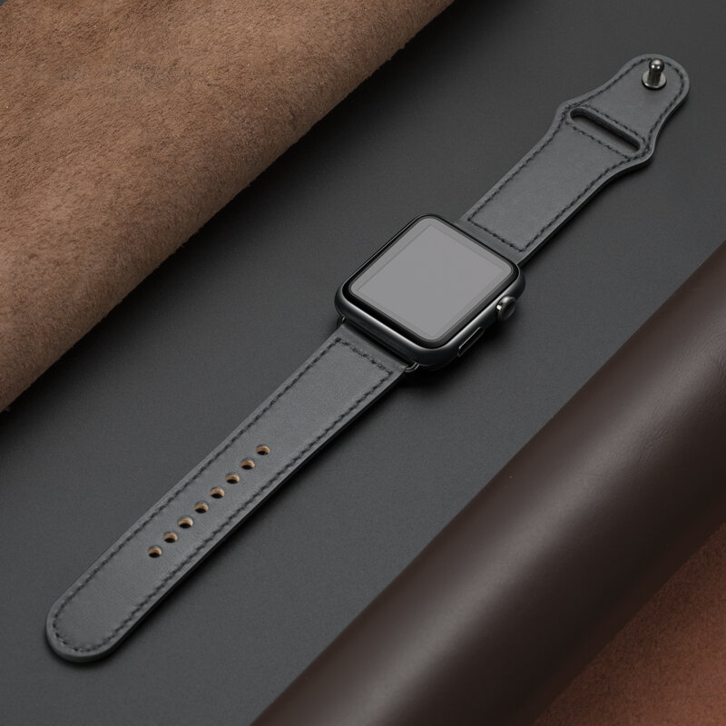 Pulseira de couro genuíno para apple watch band 44mm 40mm 42mm 38mm iwatch apple watch 5/4/3/2/1 pulseira acessórios