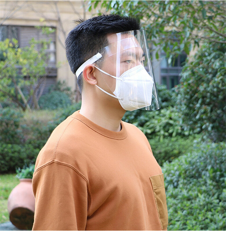 Protection faciale complète ajustable transparente | En plastique, protection Anti-buée de l'industrie des jardins, masque Fack, visière transparente Anti-poussière chaude