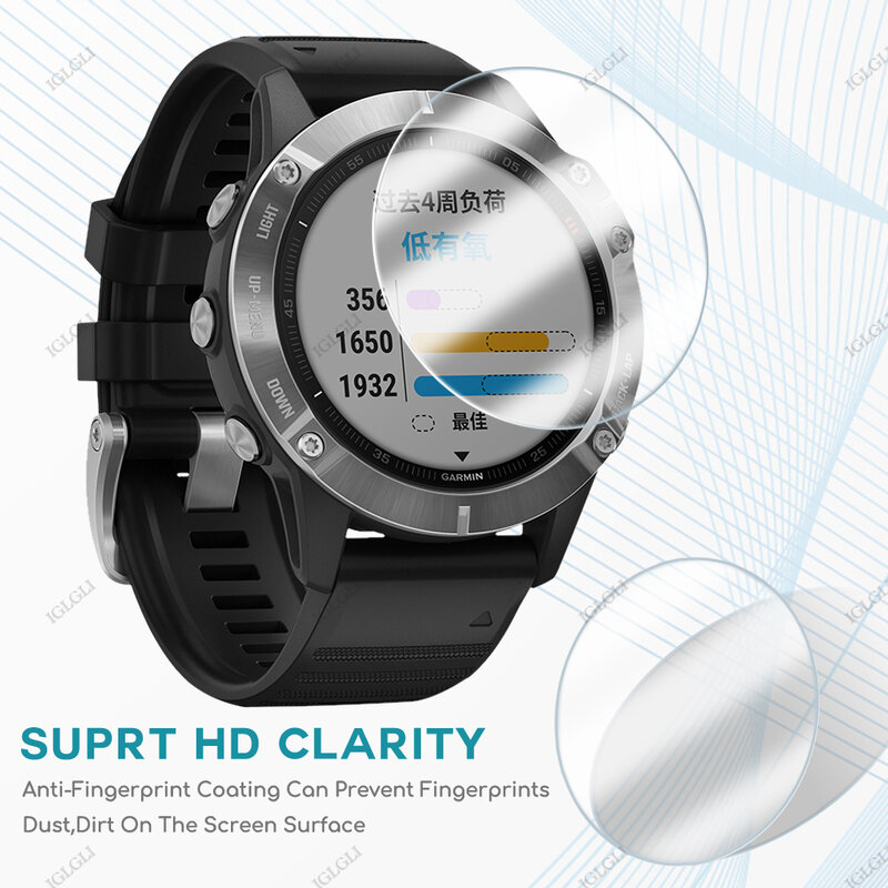 กระจกนิรภัยสำหรับ Garmin Fenix 5 5s 5X 6 Pro / Sapphire Smart Watch 9H ป้องกันอุปกรณ์เสริม