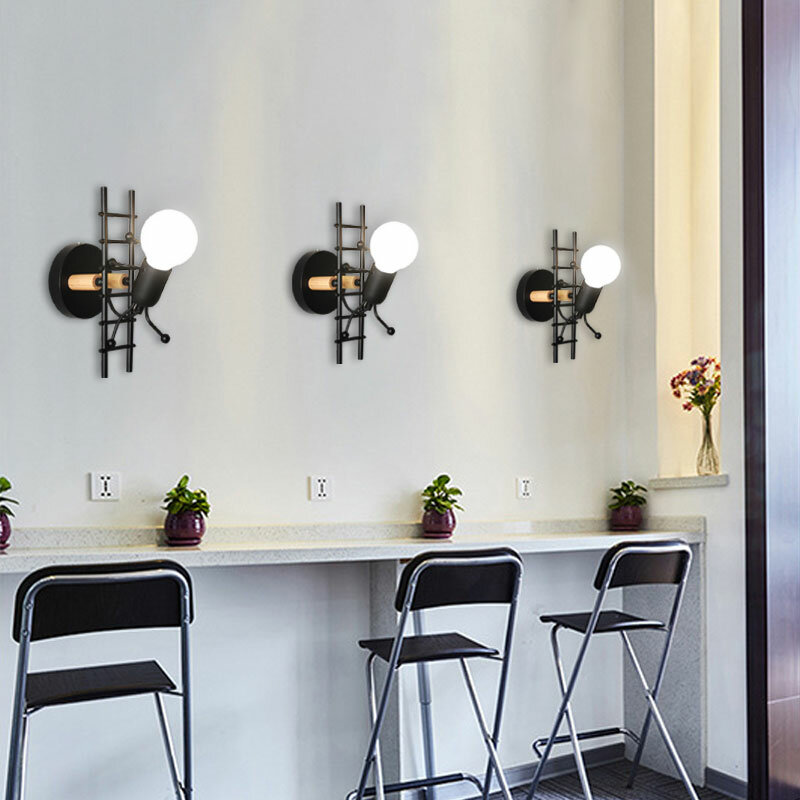 Tường Lightchandelier Đèn Tường Đèn LED Sáng Tạo Gắn Sắt Đầu Giường Sconce Đèn Cho Bé Phòng Bé Sống RoomDining Ro