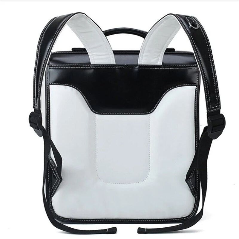 Randoseru-mochila japonesa para niño y niña, morral ortopédico para escuela primaria, PU, Japón, color negro