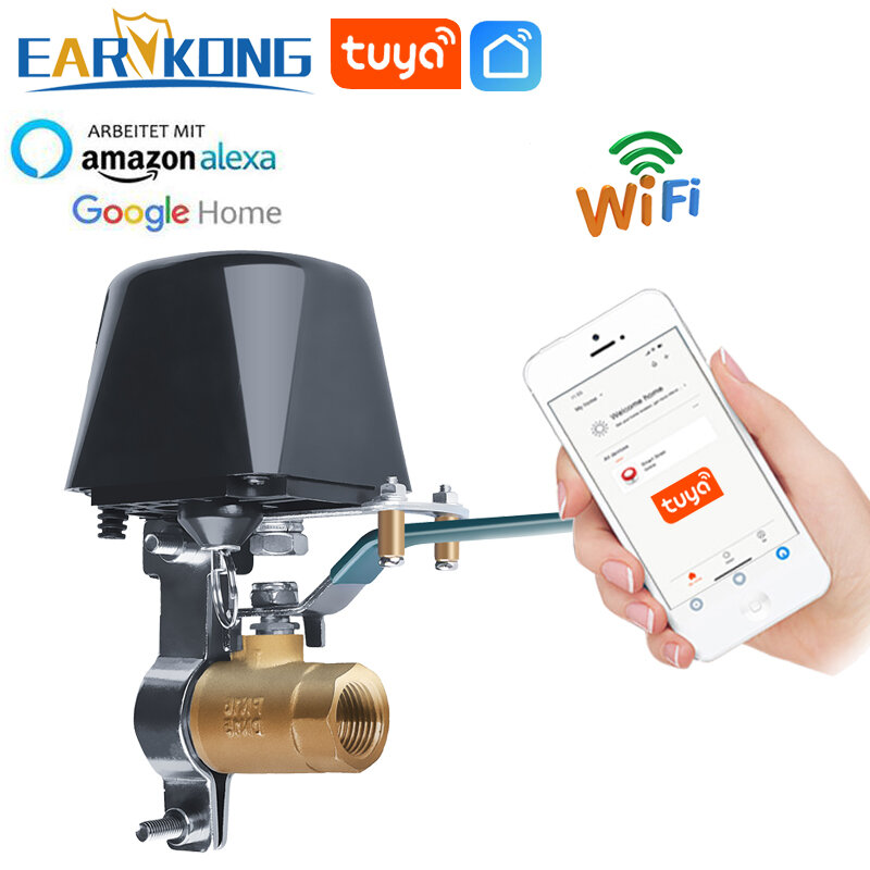 Tuyasmart-Válvula de agua con Wifi para el hogar, dispositivo de control con un botón, Compatible con tuya Smart Life, Alexa, Goole