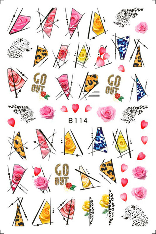 1 Vel 3D Rose Nail Art Sticker Romantische Valentijnsdag Liefde Zelfklevende Lente/Zomer Bloem Slider decoraties Nail Decals
